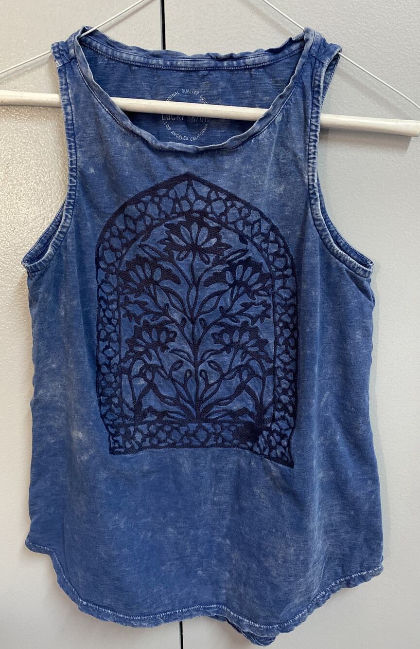 Lucky Brand Juniors Size S Blue Sleeveless Tank Top